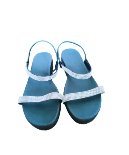Sandália preta platform com strass n40