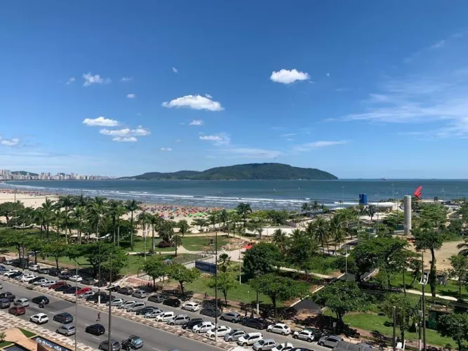 Vista ao Mar, 90m², 2 dormitórios + dep completa, 1 vaga, frontal, no José Menino, Santos