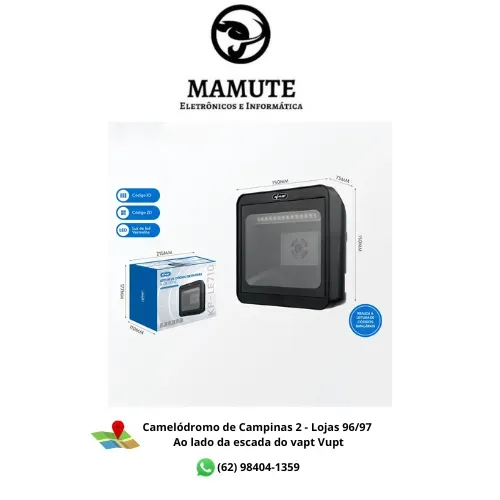 Leitor de Código de Barras Fixo QR Code USB Comércio Loja