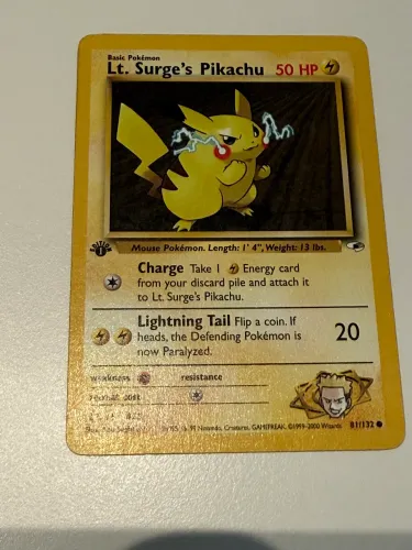Carta Pokémon - Lts Surge Pikachu 1st edition