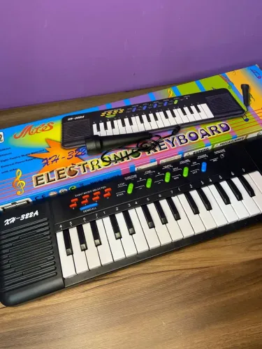 Teclado Infantil Musical 32 Teclas Keys Com Microfone