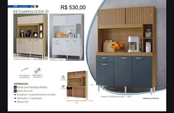Armário de cozinha DUDA 1,20cm de largura