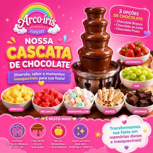 Cascata de chocolate para eventos e festa ?