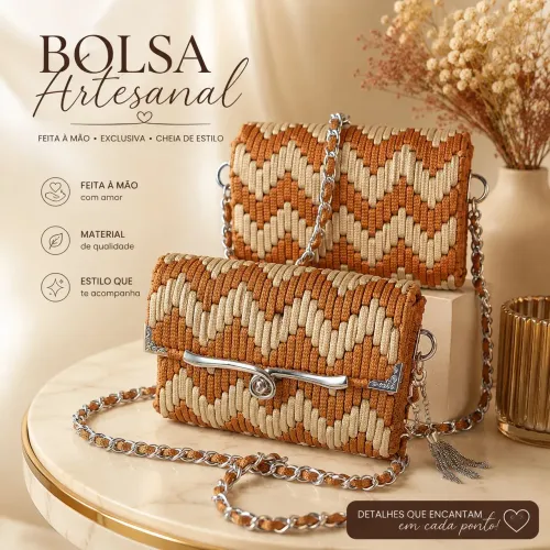 Bolsas na tela, artesanal e moderna