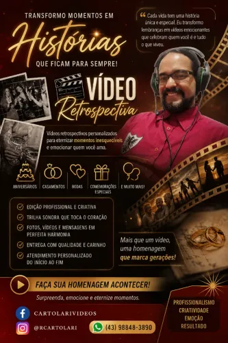 Retrospectiva Animada e Convite Virtual - Fotos e Música