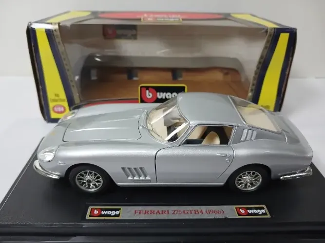 Miniatura Ferrari 275 Gtb4 1966 1/24 Burago Raridade #3s01