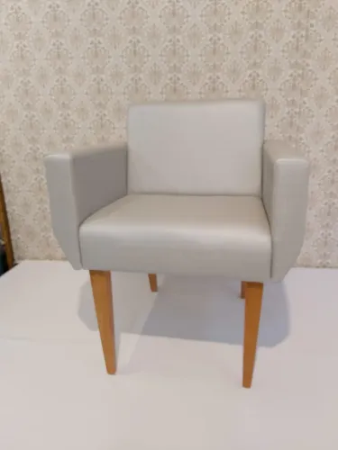 POLTRONA DECORATIVA CINZA MODERNA PARA SALA, QUARTO E RECEPÇÃO 