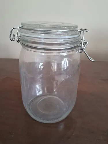 Pote vidro c/trava 16 cm Alt.