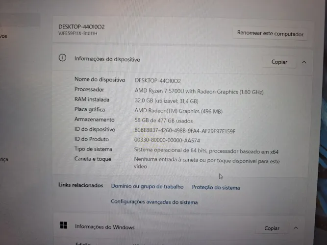 Notebook vaio amd ryzen 7