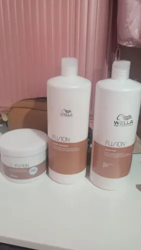 Shampoo 1litro mas condicionador e mascara de 500 da Wella fusion profissional 