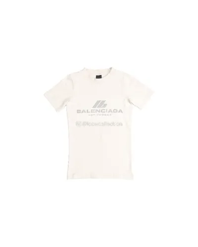 camiseta slim balenciaga activewear em creme