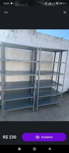 Estante de aço com 6 prateleiras