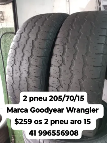 Pneus 205/70/15 marca Goodyear Wrangler $259 os pneu aro 15 roda muito ainda não é remold 