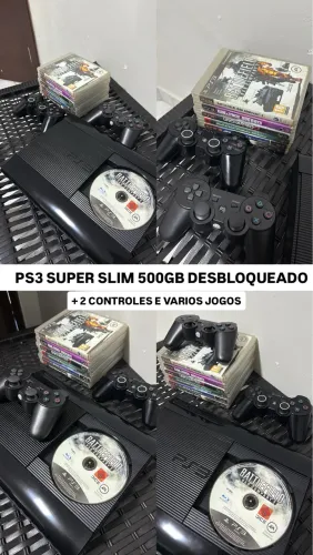 PS3 SUPER SLIM 500GB + 2 CONTROLES