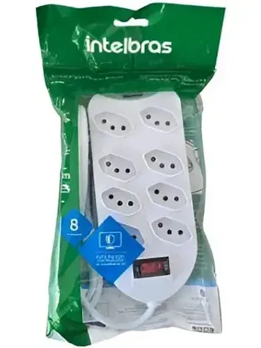 KIT COM 10UN Filtro de Linha Régua Intelbras EPE 1008+ - 8 Tomadas 10A