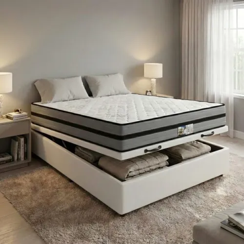 Colchão Casal Premium D45 + Base Baú  - Entrega Rápida 