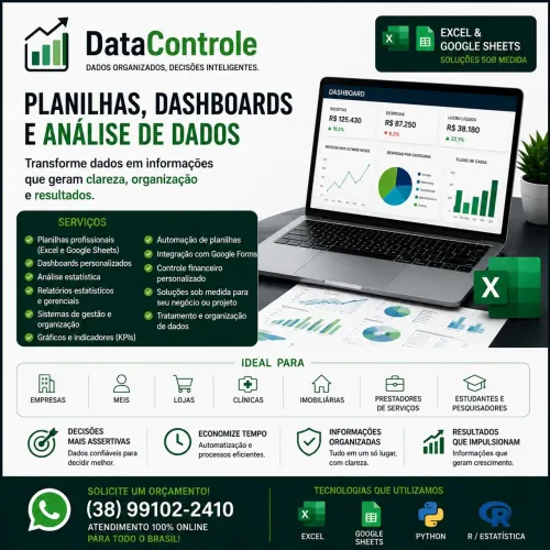 DATA CONTROLE | Planilhas, Dashboards e Análise de Dados