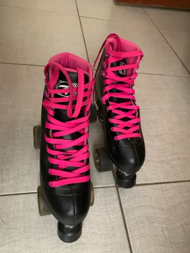 Patins Quad Traxart Foxxy Preto Rosa 37/38