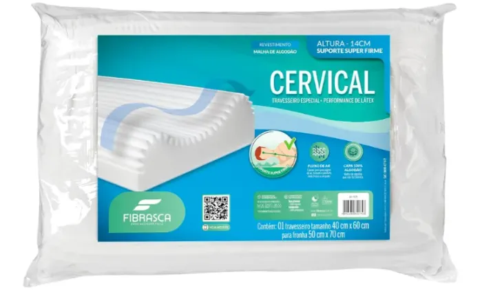 Travesseiro Cervical Fibrasca 50x70cm
