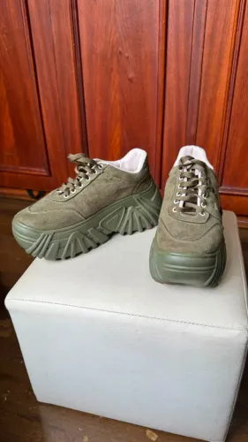 Tênis Chunky Plataforma Lumiss Verde Oliva Tam 36