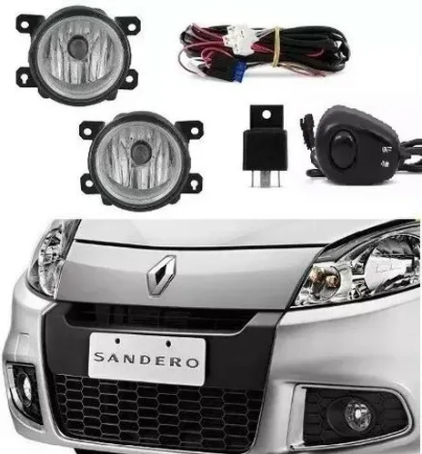 Kit Milha Auxiliar Neblina Sandero 2011 2012 2013 Logan 2014