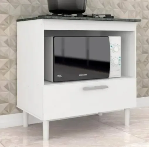 Balcão Mila p/ Cooktop e Forno 1G 4 ou 5 Bocas - Novo - Promoção