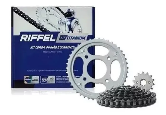 Kit Transmissão Relação Biz 125 S/Retentor Riffel (Entrega Grátis)