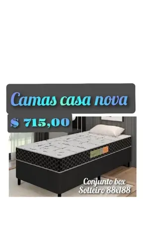 Conjunto box universal solteiro com colchão espuma D33 88x188