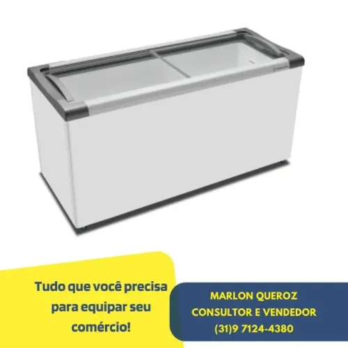 Congelador Metalfrio 500L Tampa de Vidro