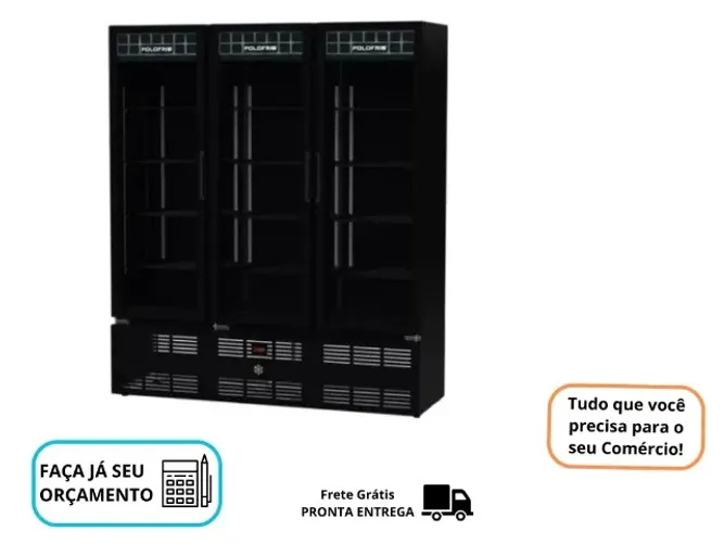 Cervejeiro 3 Portas Polo Frio Preto 220v Novo