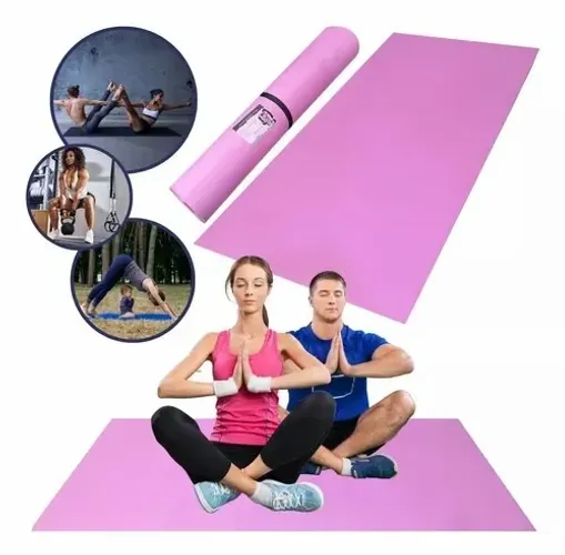 Lacrado Tapete Exercício Yoga Pilates PVC 1,73cm x 61 cm x 4mm - Rosa