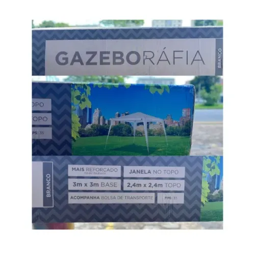 Gazebo Ráfia 2,4m x 3m Branco Mor
