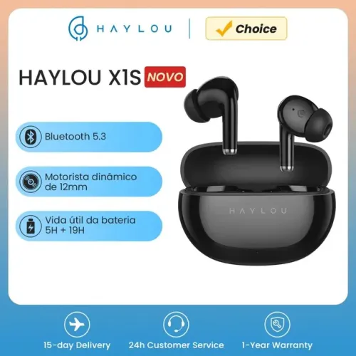Fone De Ouvido Haylou X1S, Bluetooth 5.3, TWS, Até 5H