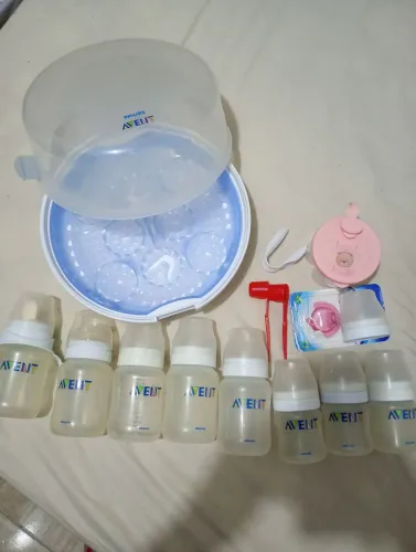 Kit Completo Avent classic Philips - Esterilizador, Mamadeiras e Acessórios_ 14 itens 