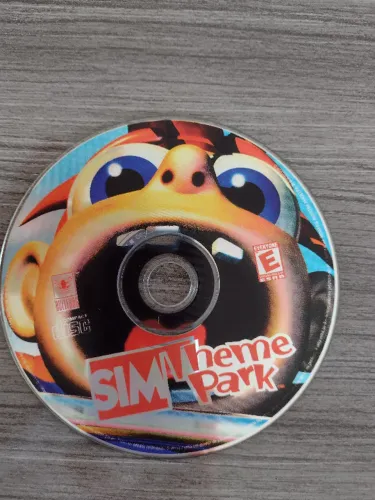 Sim Theme Park 1999 CD Original Windows PC Jogo Nostalgia Raridade Anos 90 Antiguidade