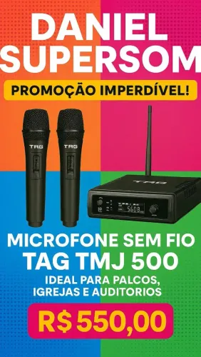 Microfone sem fio duplo digital 