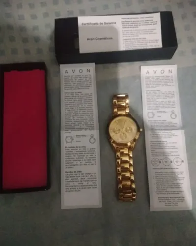 Relógio de pulso dourado Avon muito novo