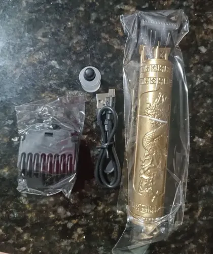 Máquina de Cortar Cabelo Profissional Dragon - Dourada