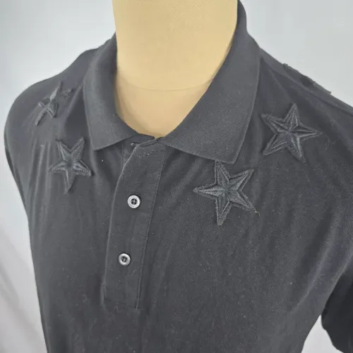 GIVENCHY MASCULINA Polo Preta GG - bordado de Estrelas
