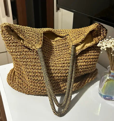 Bolsa De praia feminina Palha 100% Artesanal 
