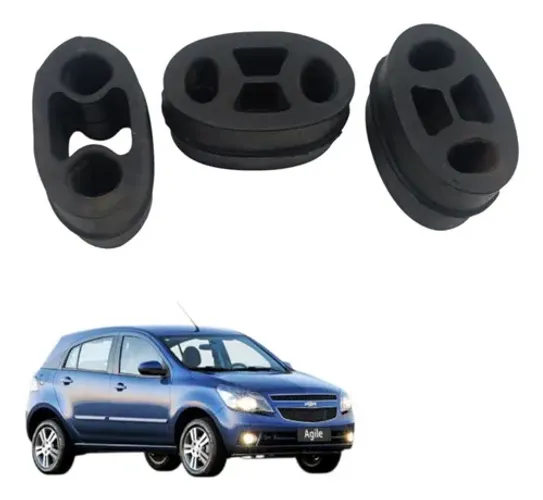 Kit Coxim Suporte Escapamento Chevrolet Agile 2010 2011 2012
