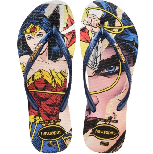 Chinelo Havaianas Mulher Maravilha Logo Metálico  - 33/34