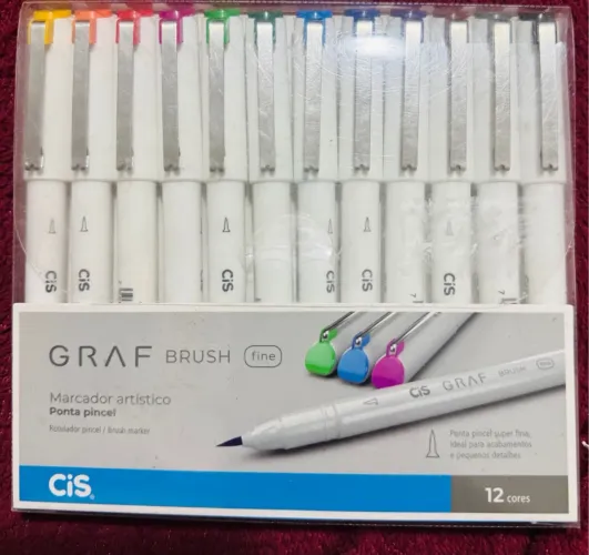 Canetas Graf Brush Fine CIS - 12 Cores