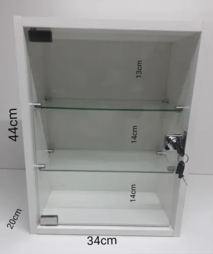 Vitrine MDF 20 x 34 x 44cm  - suspensa - Branca