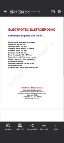 Máquina de Eletroerosão Penetração - EDM 700 MX