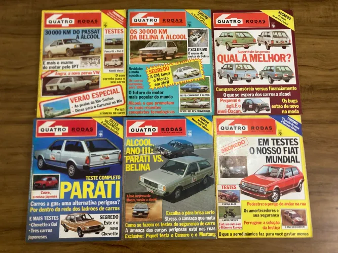 Coleção 9 revistas 1982 Revista Quatro Rodas (4 rodas)