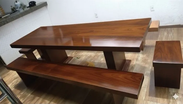 Mesa de ardósia pintada