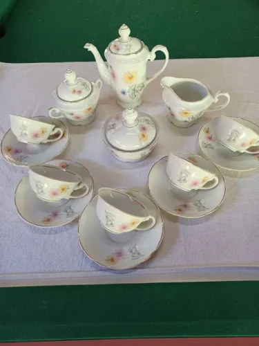 Jogo de chá porcelana real 
