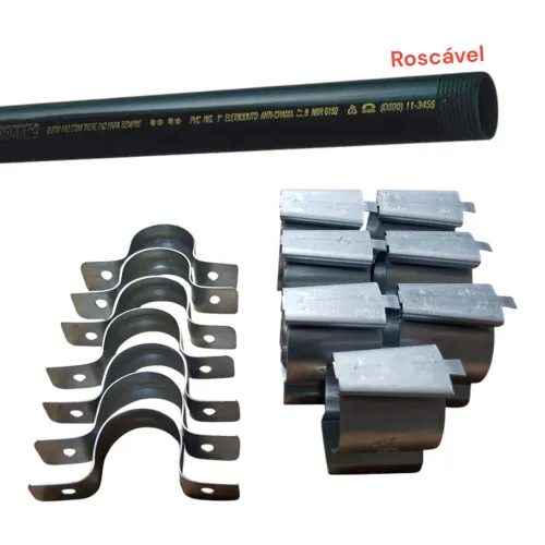 Kit Eletroduto PVC com Rosca 3/4" 3 Metros Tigre + 14 Abraçadeiras