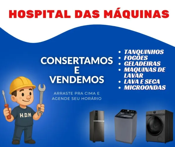 Consertos,vendas , compras.e trocas seu eletrodoméstico conosco no Hospital das Máquinas